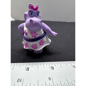 Disney Purple Hippo Figurine With Floral Dress 2.5" Cake Topper